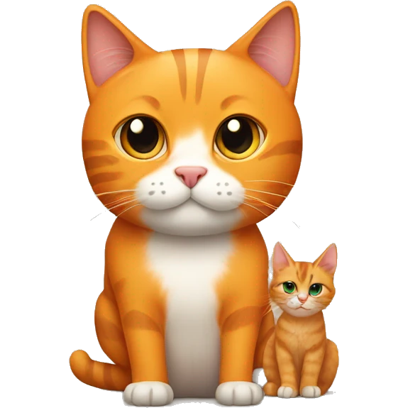 Big orange cat AND small tricolour kitty emoji