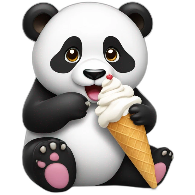 Panda eating ice cream emoji