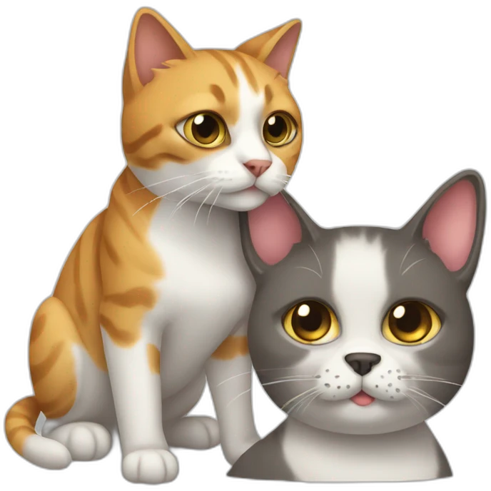 Cat with dog in relationship  emoji