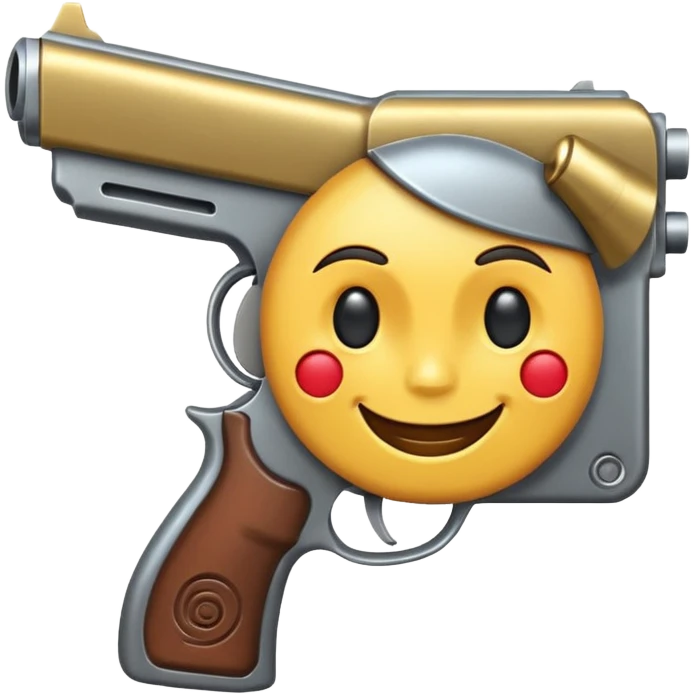 Gun to a smiley face emoji
