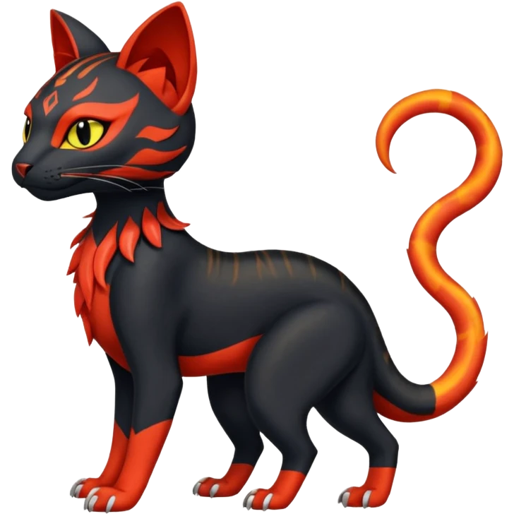Salandit-Litten-Bastet-Fakémon-hybrid-creature (full body)  emoji