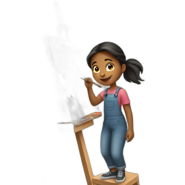 Girl doing paintings emoji