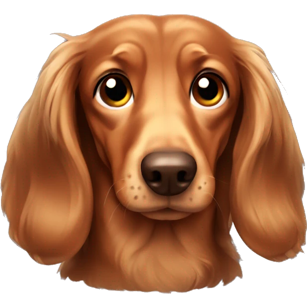 Sad brown Long-haired dachshund emoji