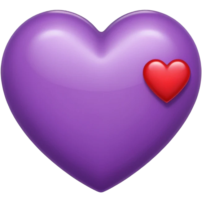 A purple and a red heart emoji