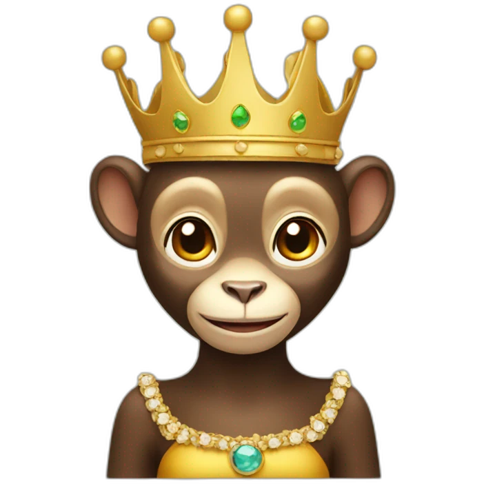 Lady monkey with crown  emoji