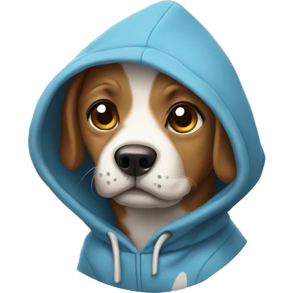 Dog wearing a hoodie emoji
