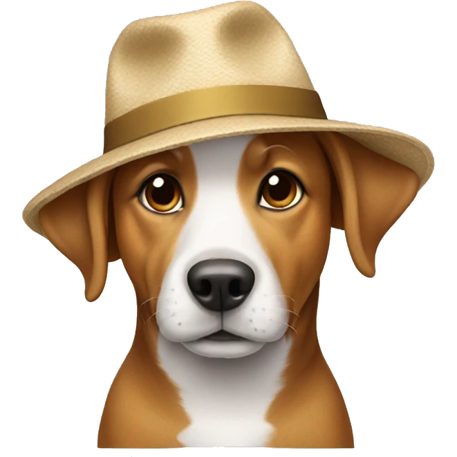Dog wearing a hat emoji