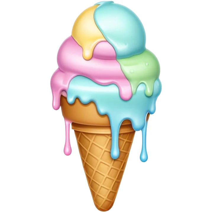 Melted pastel ice cream emoji