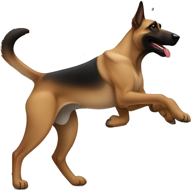malinois qui danse avec une cravatte emoji
