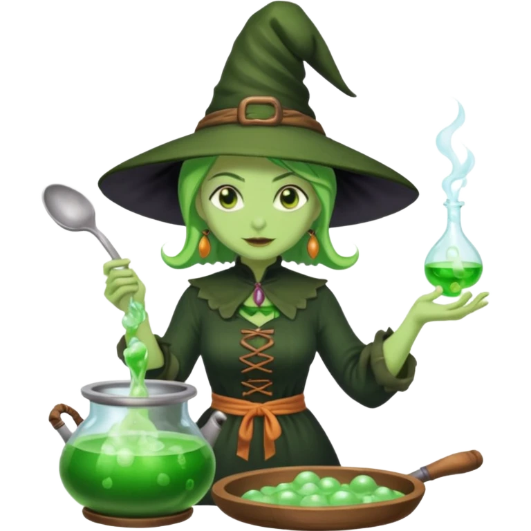green witch cooking potion emoji