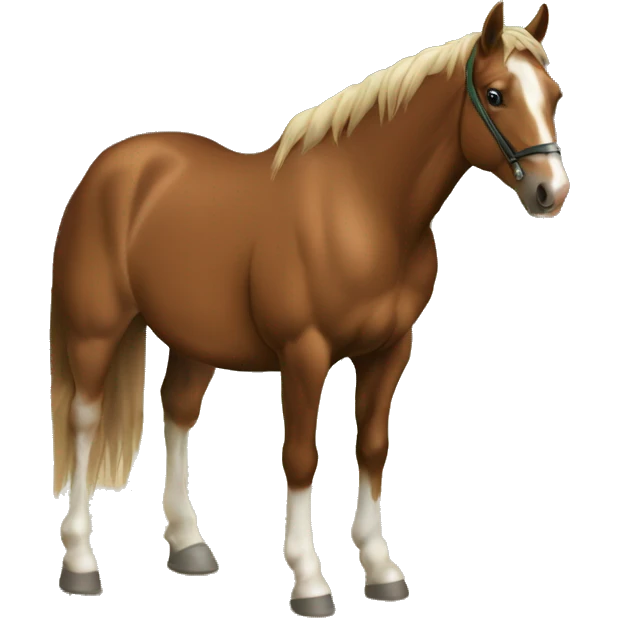 a sorrel quarter horse with a white blaze emoji