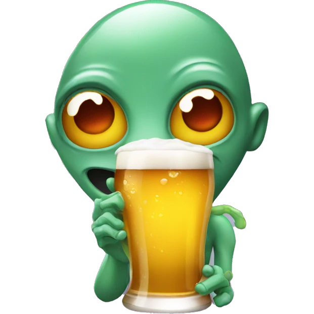 Drunk Alien drink beer emoji