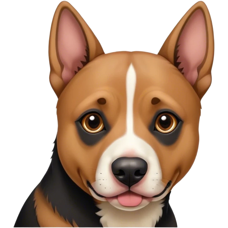 Pit bull/german shepherd mixed dog colored like a German shepherd with floppy ears emoji