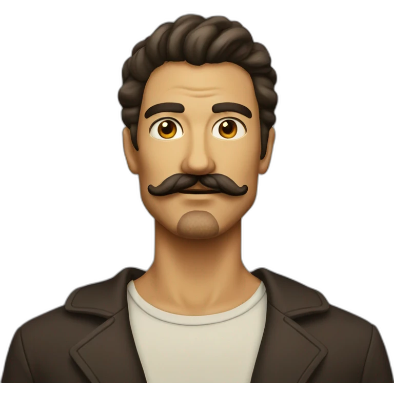 Men dali mustache and beard tan skin face emoji