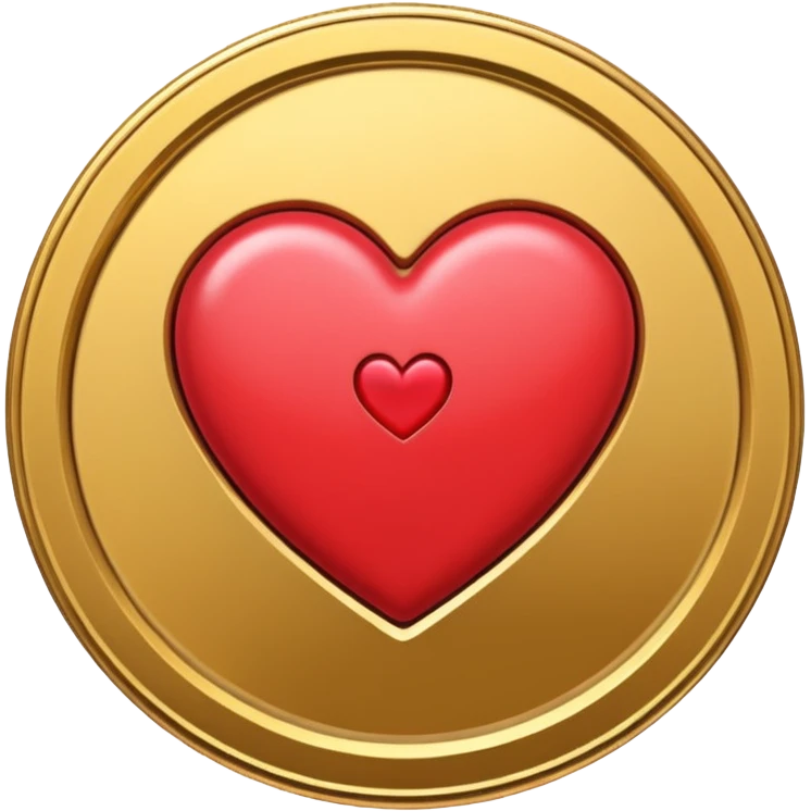 vilet coin with heart emoji