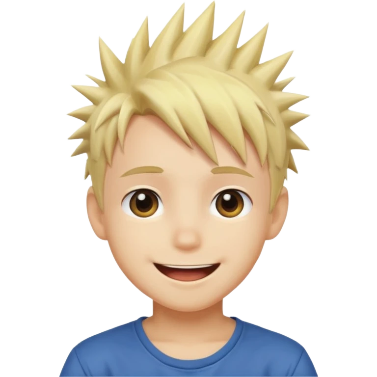 Naruto Anime style happy boy head emoji
