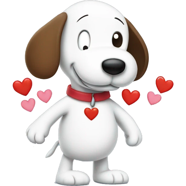snoopy with hearts emoji