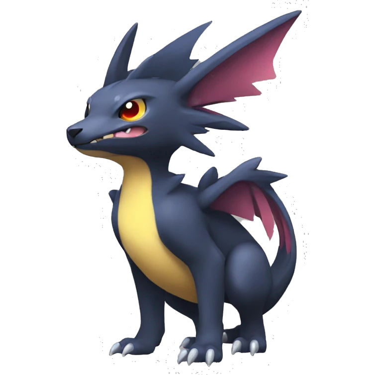 cool edgy cute colorful Dark-type nargacuga Pokémon full body emoji
