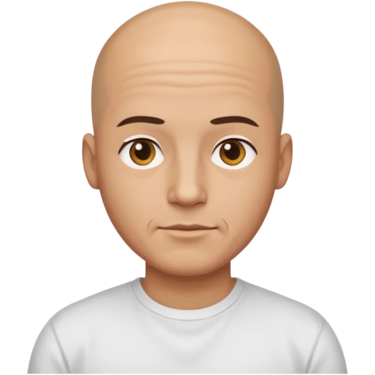 bald man with t shirt emoji