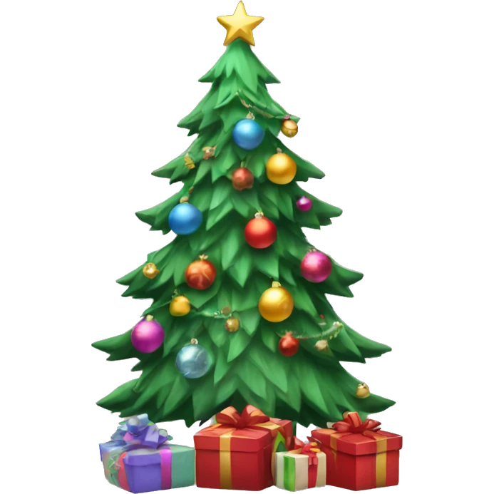 aesthetic christmas tree with presents emoji