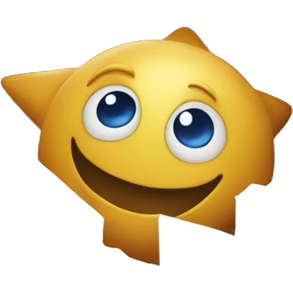Anthropomorphic Star with eyes and mouth in transport box emoji