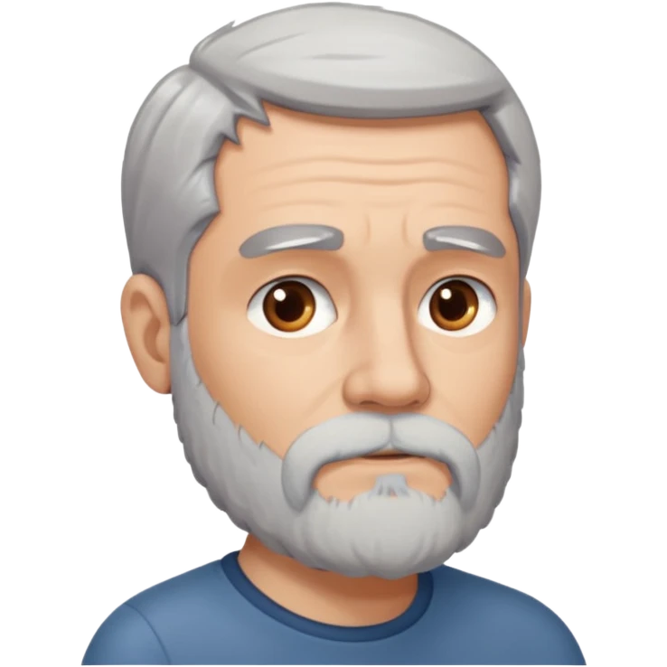 Grey haired bearded man thinking about a pretty brunette woman emoji