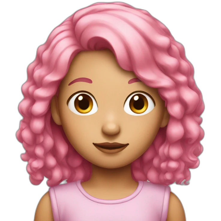 a girl with pink hair emoji