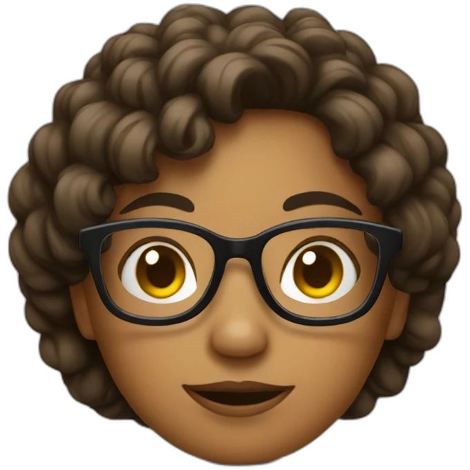 a geek girl with glasses emoji