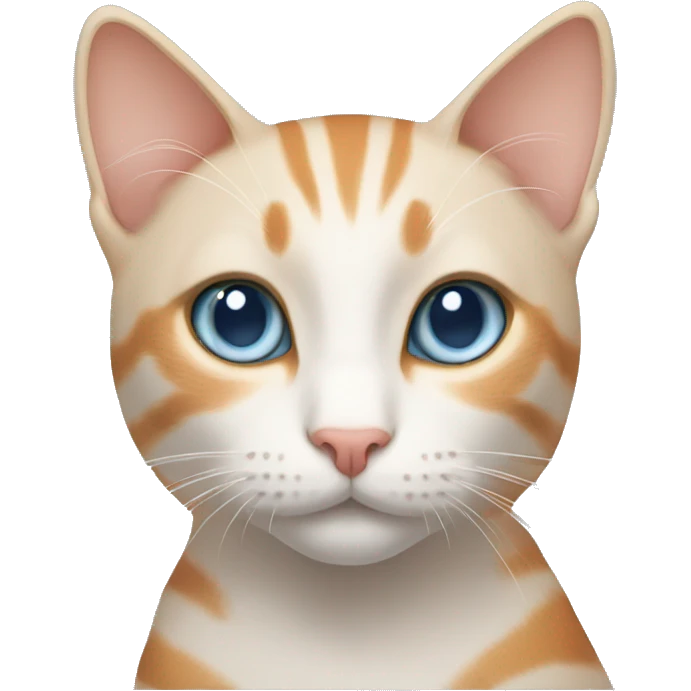cat blue eyes with light orange stripes emoji
