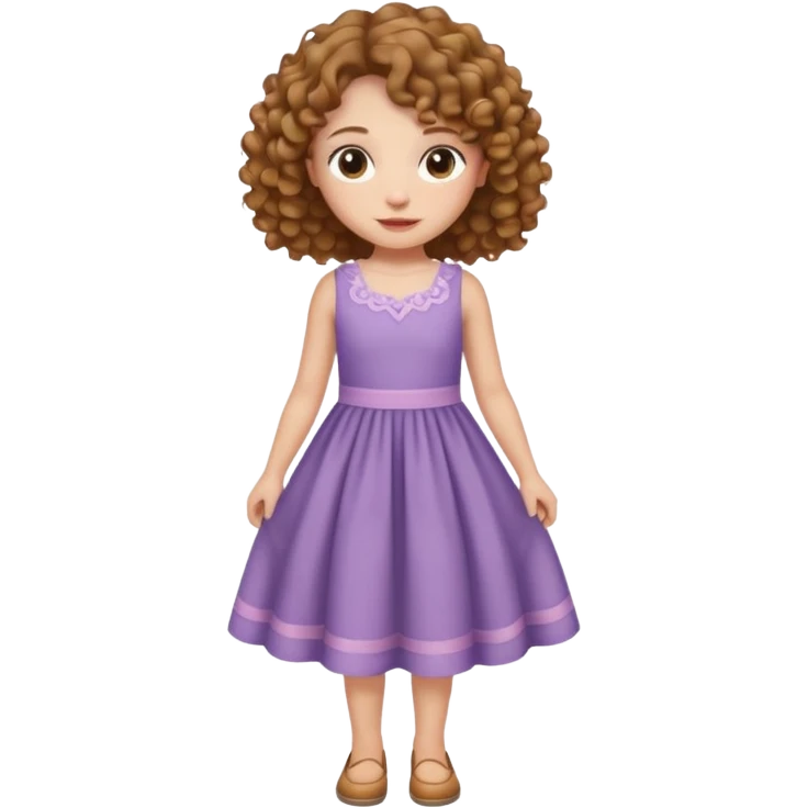 Curly light brown haired girl curtsy emoji