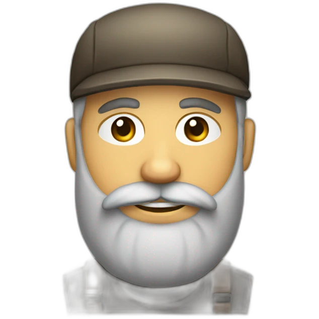 homme barbe avec béret et écouteur sans fil   emoji