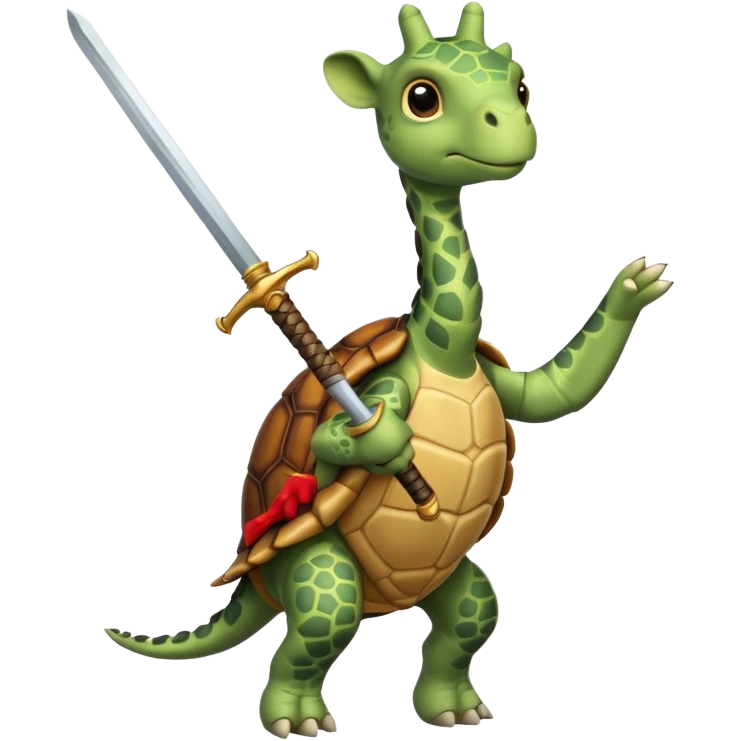 Turtle giraffe sword emoji