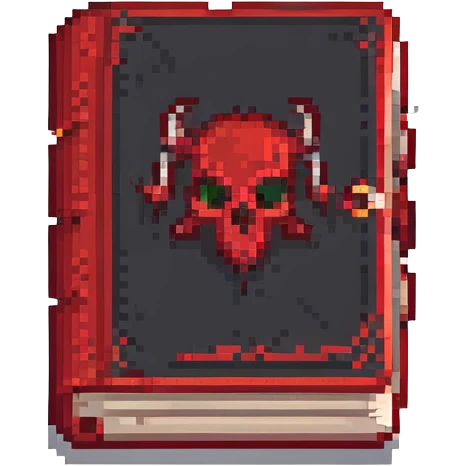 red cursed book pixel art emoji