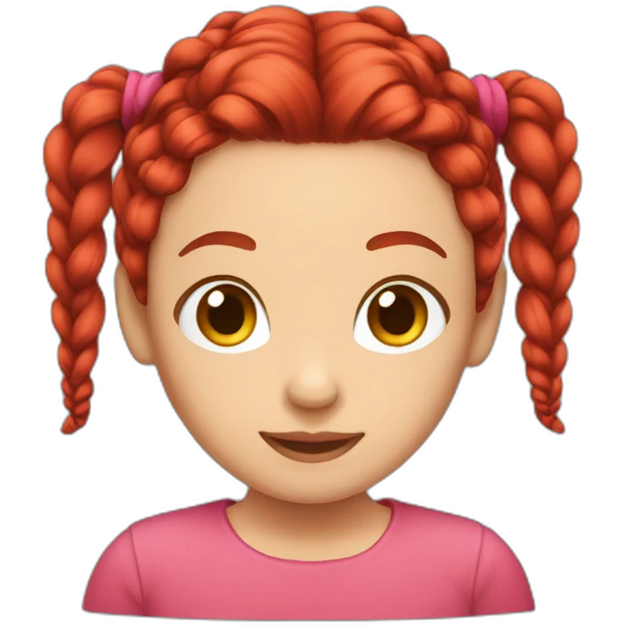 RED PIGTAIL HAIRSTYLE  emoji