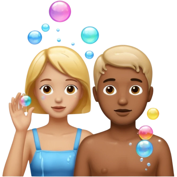 a woman and man showering emoji