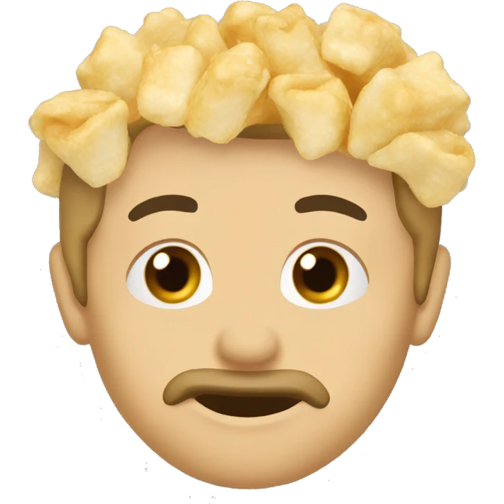 Cabeza palomitas en la cabeza emoji
