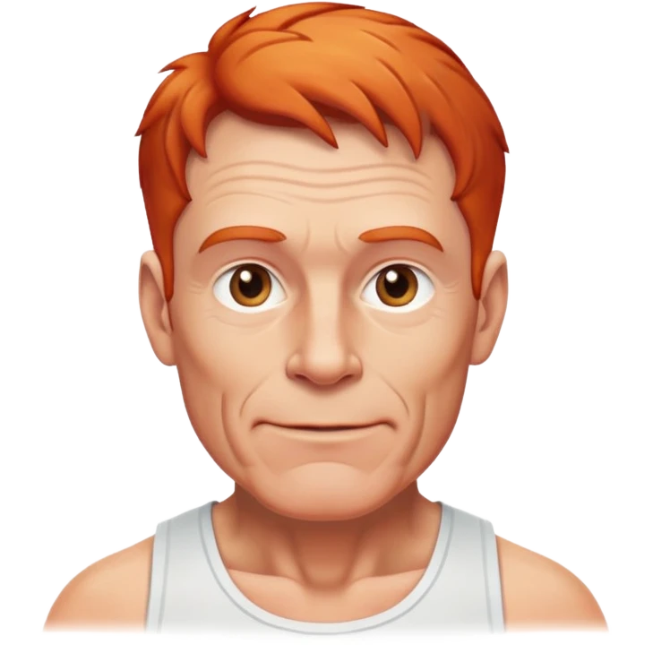 60-year-old white male, athletic build, friendly expression, receding red ginger hair emoji
