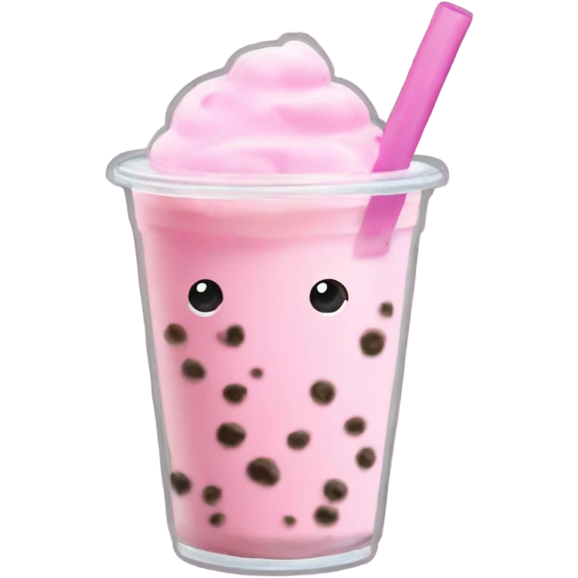 Light Pink boba tea realistic  emoji