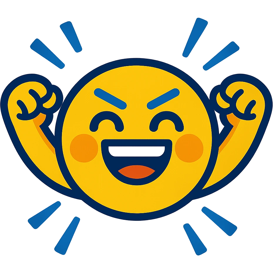 vibrant toon style motivational emoji, energetic and simple emoji