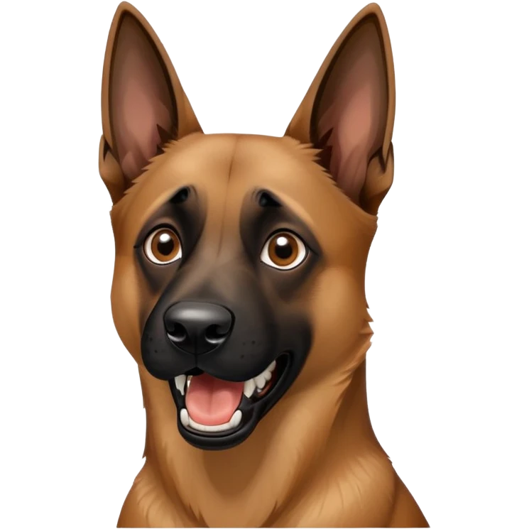 Belgian Malinois barking, teeth showing emoji
