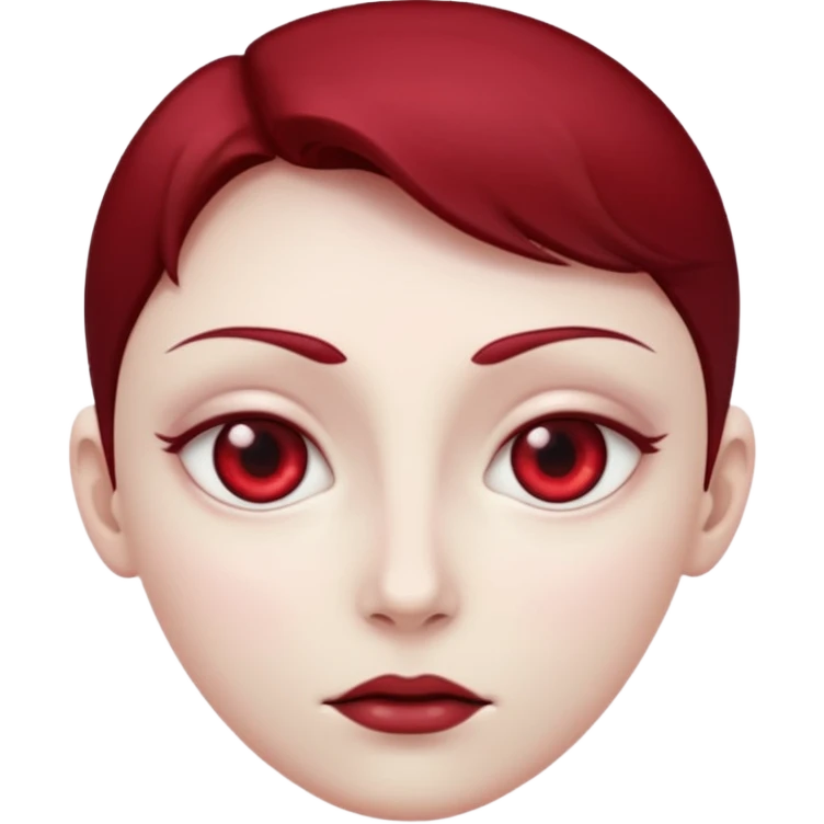 face with sharp eyes and dark red aura emoji
