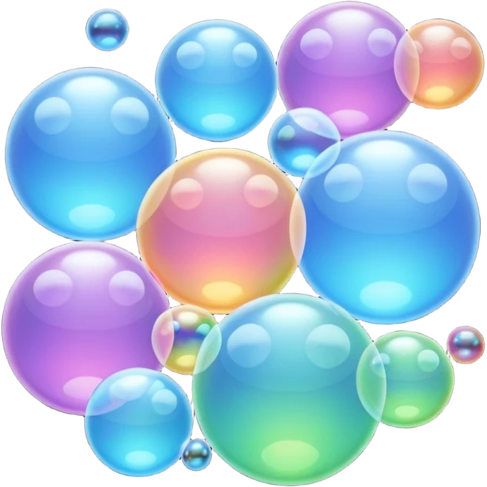 multiple bubbles in y2k style emoji