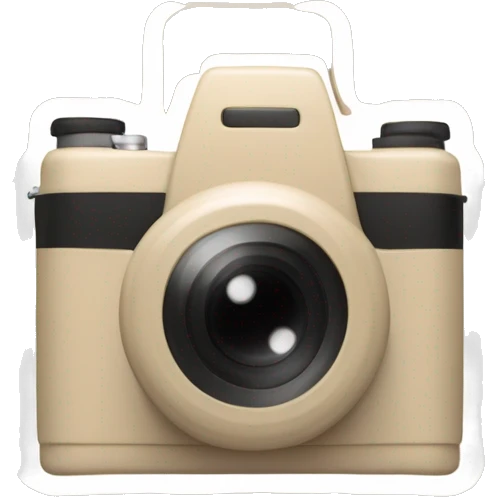 beige Palaroid camera with a photo card sticking out of it emoji