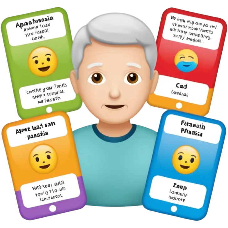 Aphasia patient cards emoji