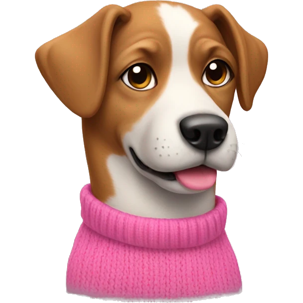 A dog with a pink sweater  emoji