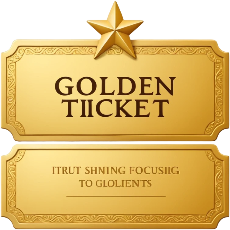 A Golden Ticket with a Star emoji