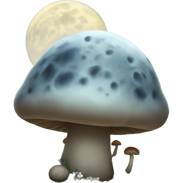 Moon with mushrooms emoji