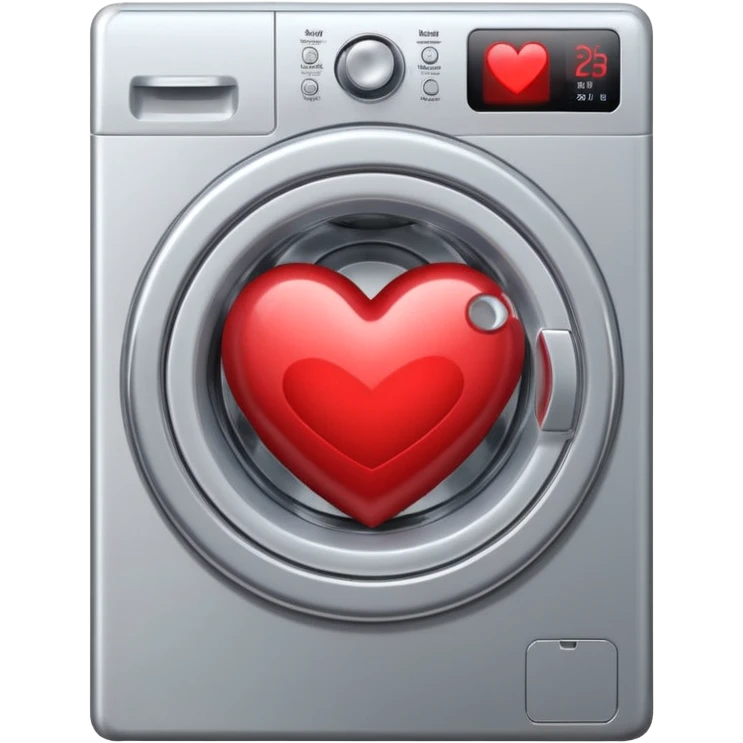The washing machine inside the heart emoji
