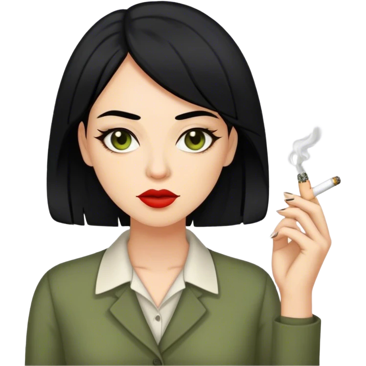 Woman English teacher smoking weed black halr emoji