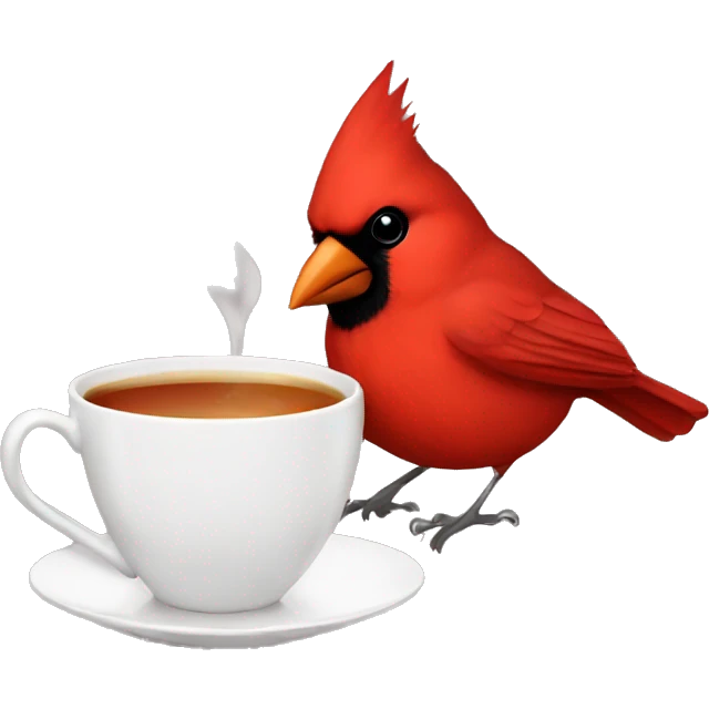 cardinal sipping tea emoji